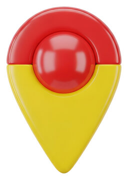 Red and Yellow Location Pin Icon.