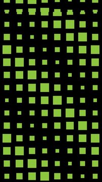 Green Geometric Squares Moving Downward, Loop Animation