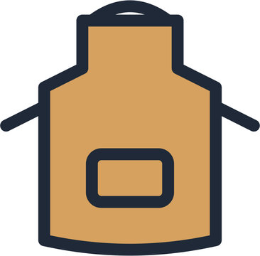 Protective apron flat color icon, PPE personal protective equipment vector symbol