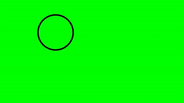 Smooth Black Round Circle Green Screen Animation.