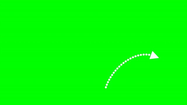 White Dot Gentle Arrow Green Screen Animation.
