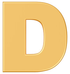 3D素材_アルファベット_D_黄色 © 四ッ谷