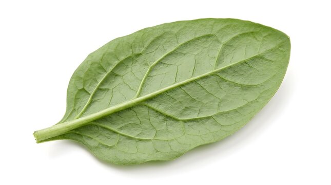 Fresh Green Spinach Leaf Isolated on White Background