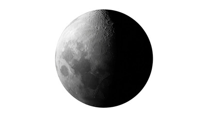 Waxing crescent moon with visible craters and lunar surface texture © Eike