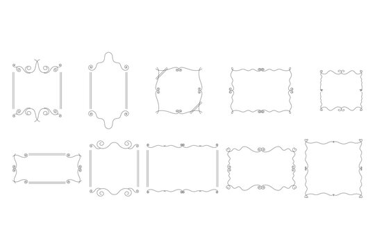 Vintage Decorative Frames Showcase Elegant Curved Outlines