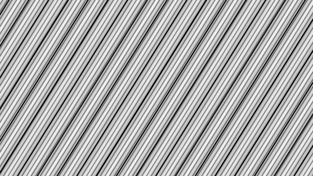 Abstract 3D diagonal lines pattern background with gradient shading in grayscale