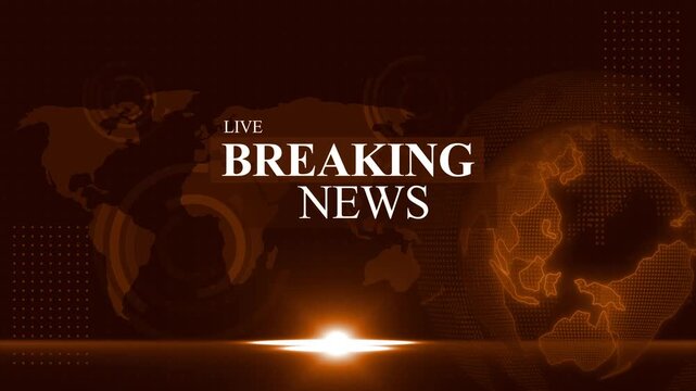 Live breaking news global graphic background animation