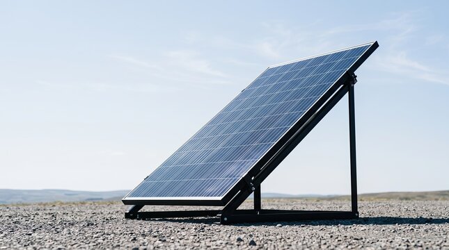 Large scale concentrating solar power plant with heliostats reflecting sunlight in a desert landscape