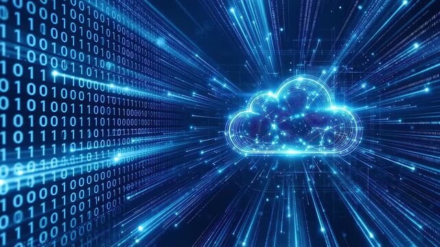 Digital Cloud Computing Data Transfer and Network Connection.