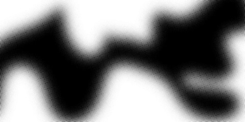 Abstract Grayscale Halftone Dot Clusters with Soft Blurry Edges on White Background for Modern Designs Vector. Grainy abstract gradient background, black and white stipple texture. Monochrome grunge b © NoOne