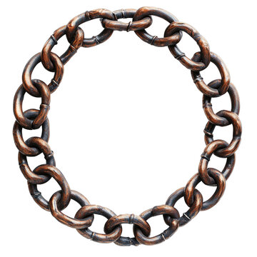 Circular Metal Chain Arrangement White Background