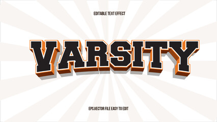 Varsity editable text effect 3d sports college font style vector design © MuhammadSyafiq