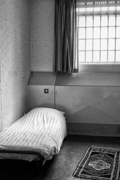 Prison cell for muslim with prayer rug