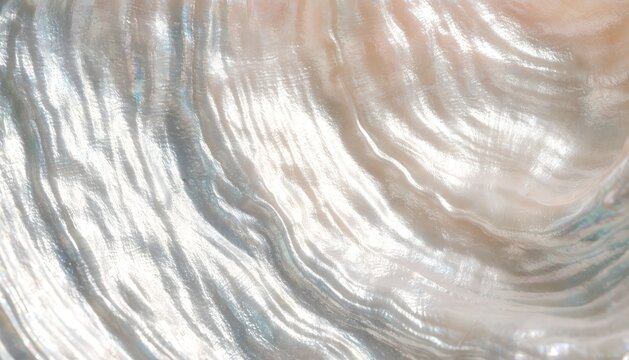 Abstract pearlescent background with texture of natural iridescent pearl shell, shimmering reflective nacre and detailed shiny abalone surface, luminous organic backdrop
