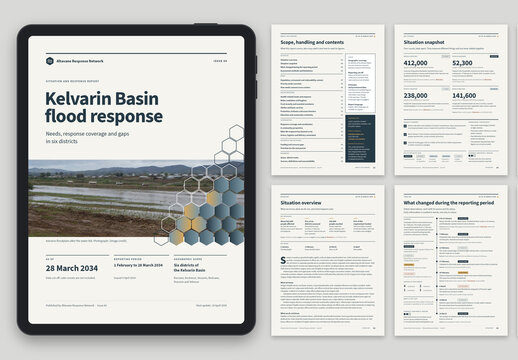 Whitepaper Report Template, Business Research Brochure & Case Study Layout with Fact Sheets, Executive Summaries & Data Visualization