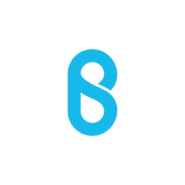 letter s b drop water simple lines geometric logo vector