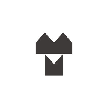 letter mt abstract resident logo vector