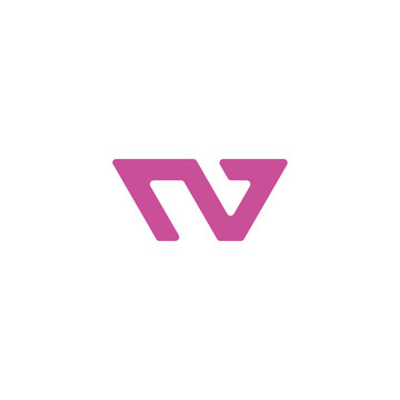 letter nv simple linked motion arrow logo vector