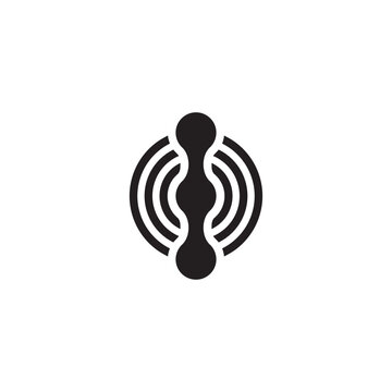 vibration signal dots stripes symbol logo vector
