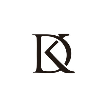 letter dk simple linked overlap monogram logo vector