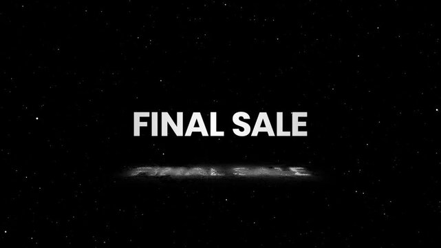 Final Sale Glow Outline Text Reveal Animation for Clearance Sales