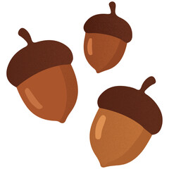 Acorn nuts oak tree autumn forest harvest grain texture vector illustration © Lily Angel Studio