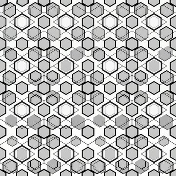 Hexagonal geometric pattern in gray tones