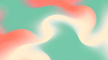 soft jade green abstract fluid gradient background with organic blob shapes, S-curve flow, dreamy airbrushed blending, cream highlights and coral peach accents, pastel backdrop for design © usman