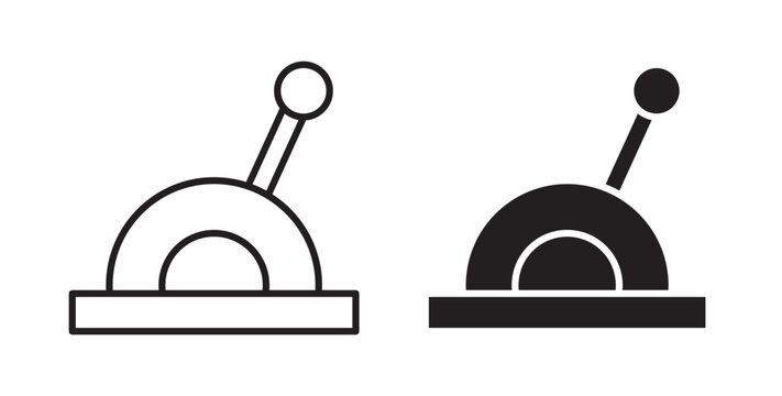 Lever icon flat outline in black