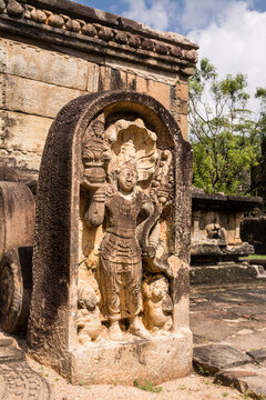 Ancient Sri Lankan Stone Statue Carving at Polonnaruwa Heritage Site