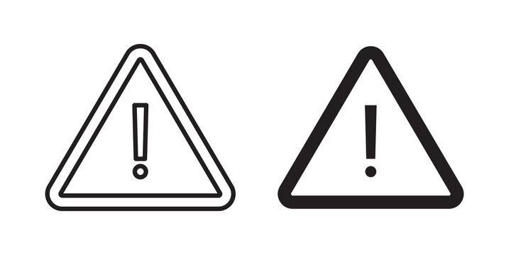 Alert icon flat outline in black
