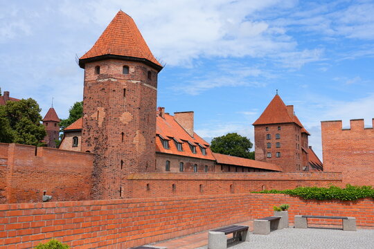 Malbork, Poland. A 14th-century Teutonic castle housing a museum of medieval artifacts, paintings, and amber collections.
