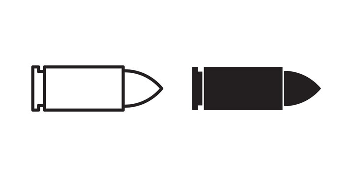 Bullet icon flat outline in black