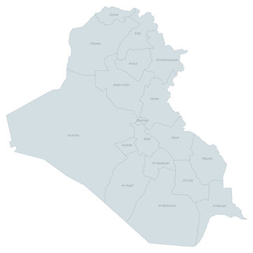 Political Map of Iraq - Administrative Divisions