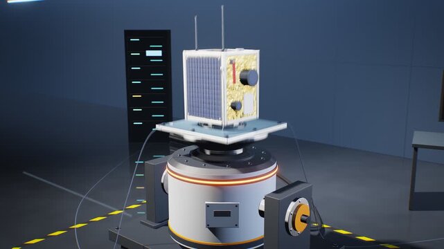 Vibration Table Shake Testing of a Small Boxy Satellite in Aerospace Testing Facility