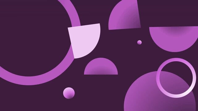 Abstract geometric composition circles half circles and rings background animation
