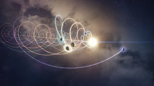 Solar system planets moving in helix vortex trajectory through galaxy space loop