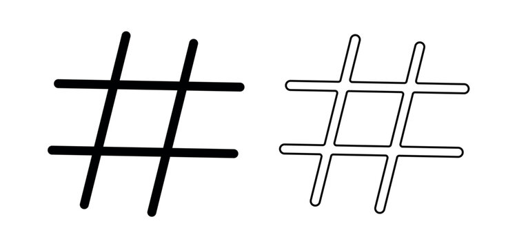 Hashtag icon. social media tag symbol. hash tag png and vector on transparent background