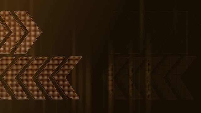 Abstract background with glowing chevron arrows and digital pattern suggesting movement direction speed animation