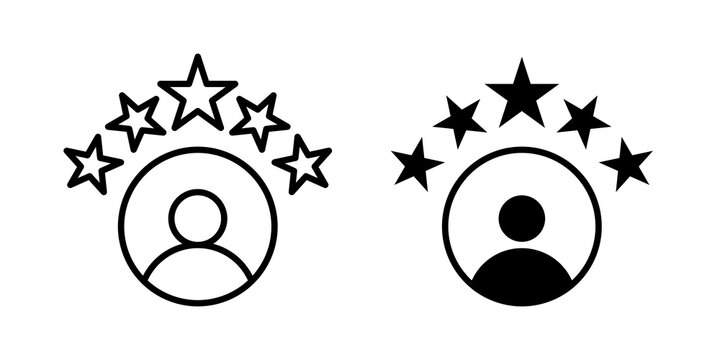 Customer experience icon flat outline in black