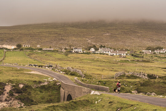 Ashleam is a small village in the west of Achill Island. It  is situated near the spectacular Wild Atlantic Way, which can be seen in the foreground.