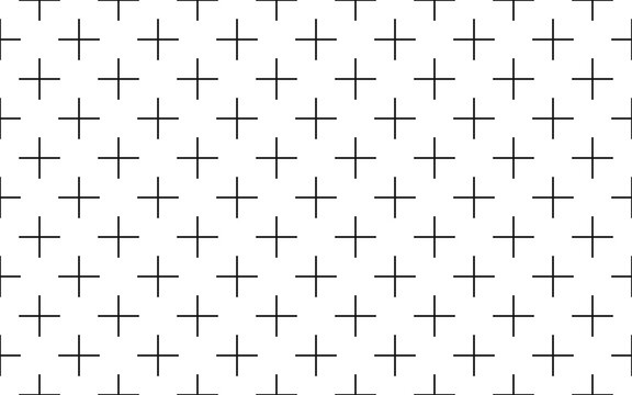 Seamless pattern with black crosses on white background