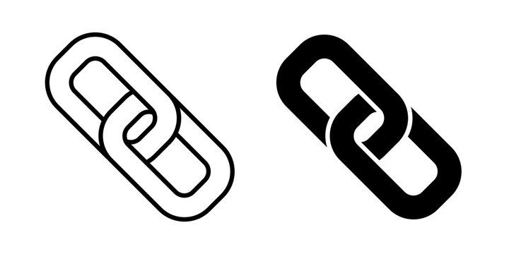 Chain link icon flat outline in black