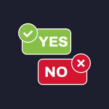 Yes or No, flat vector design