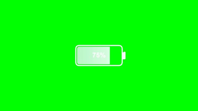 Battery Percentage Charging Progress UI Animation Green Screen