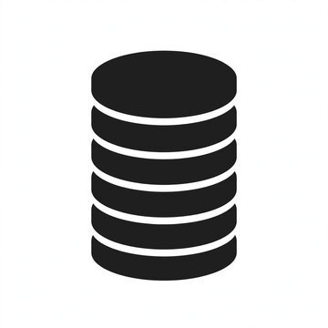 Stack of coins black vector icon