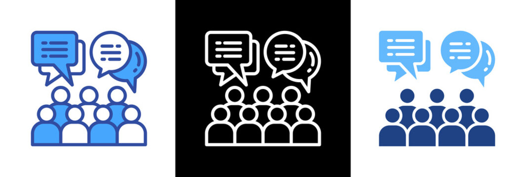 Public Consultation triplestyle icon  illustration