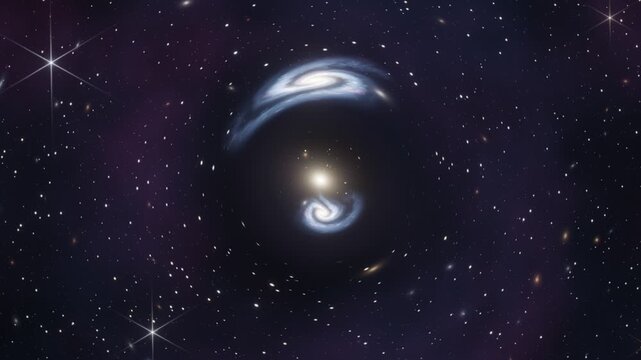 einstein ring gravitational lensing animation showing space distortion