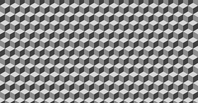 Seamless pattern of isometric 3d cubes