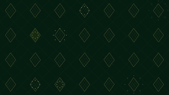 High Precision Elegant Golden Ketupat Pattern on Forest Green for Islamic Festive Background System for Advanced Production